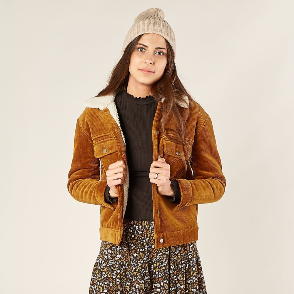 Rylee + Cru Corduroy Faux Shearling jacket